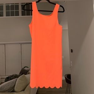 Small orange bright dress scallop bottom